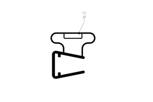 Darstellung einer Türmagnetdichtung mit spezifischer Form, geeignet für Glasduschen. Das Produkt könnte als Ersatzteil für Roth-Duschsysteme dienen.